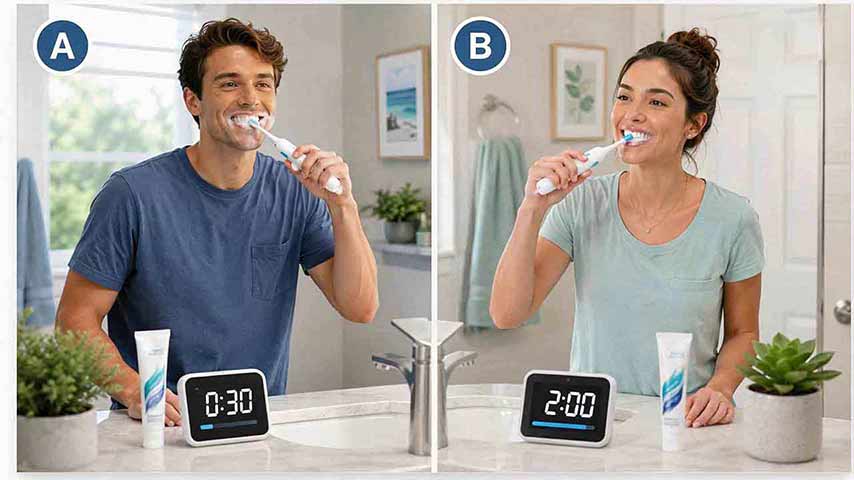 Who brushes for the recommended time?